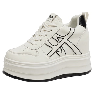 10厘米内增高女鞋2025新款冬季加绒小个子厚底小白鞋女10cm10公分