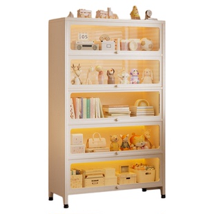 安居客书柜储物柜一体靠墙钢制学生家用儿童带柜门展示落地置物架