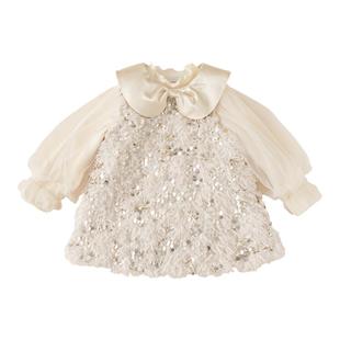 女童套装冬装女宝宝周岁礼服2025新款儿童公主裙小香风套装裙女童