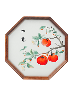 聚元祥广绣八角型双面绣摆件花间翎舞纯手工刺绣特色工艺品送礼
