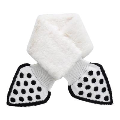 毛绒围巾女款2025新款冬韩系氛围感可爱百搭保暖交叉毛领围脖护颈