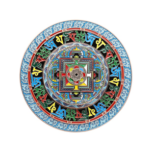 藏式香炉家用室内线香底座坛城香插珐琅彩藏香插香座盘香炉香薰炉