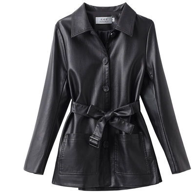 海宁真皮皮衣女2025新款春秋