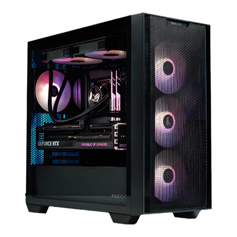 ROG追影A21海景房游戏主机5060Ti 16G大显存显卡5800X3D 5700X 5500X3D华硕DIY组装机水冷侧透电竞台式整机