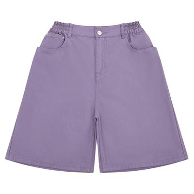 XXZXX潮牌阔腿印花牛仔短裤男女