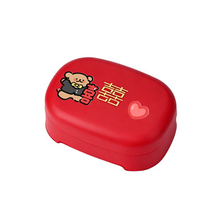 结婚香皂盒一对红色肥皂盒喜沥水新婚陪嫁嫁妆婚庆用品情侣漱口杯