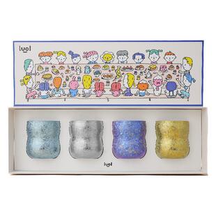 LUOL噜噢花生纯钛双层mini四杯礼盒茶杯便携钛水杯生日礼物送女生