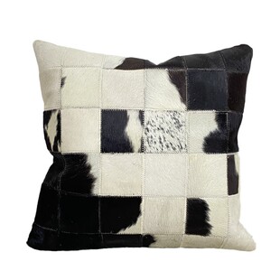 现代轻奢风黑白格子牛皮抱枕真皮靠垫靠枕北欧简约客厅沙发样板间