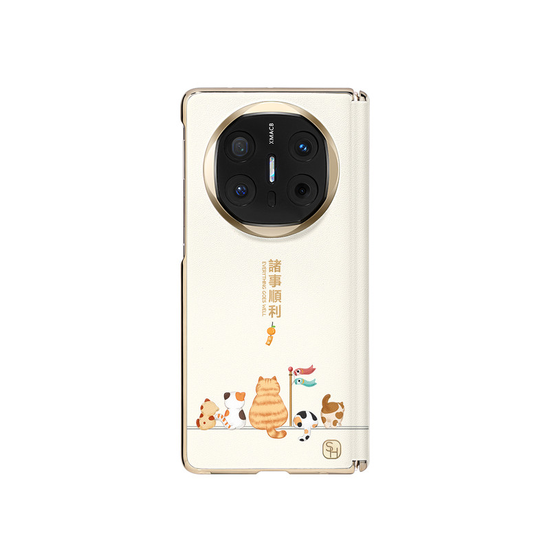 SHEHENG ×诸事顺利猫咪适用华为matex7手机壳卡通新款matex6先锋版高级ins风X7典藏版带挂链matex7保护套Fo1