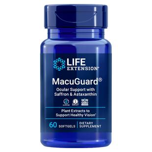 美国LifeExtension叶黄素含虾青素加强版眼部健康 MacuGuard