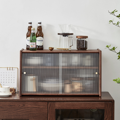 实木桌面杯子收纳柜子餐桌茶具置物架防尘台面咖啡水杯茶杯放置柜