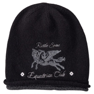 REDRINSE 25aw「飞马」秋冬双层卷边刺绣印花纯羊毛毛线堆叠冷帽