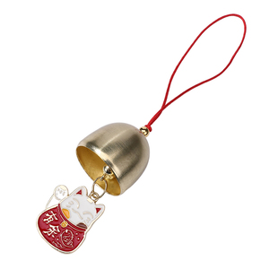 圣诞新年风铃招财猫挂件新年喜庆装饰合金风铃卡通猫挂牌招财配件