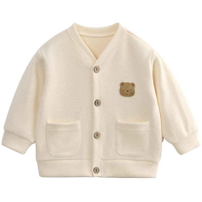 宝宝开衫外套春秋长袖针织棒球服休闲宽松婴幼儿外出衣服外套春秋