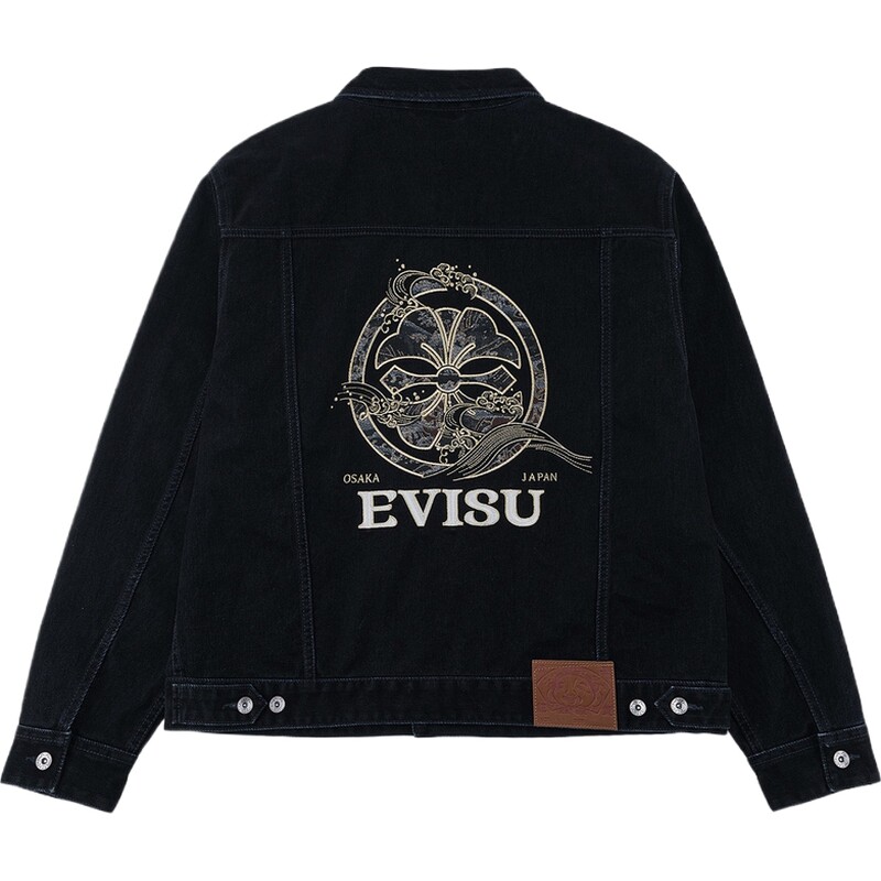 EVISU福神男织锦家花牛仔夹克