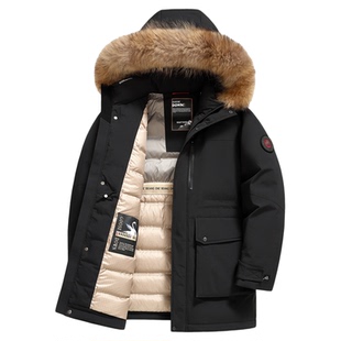 雪中飞极寒羽绒服男冬季加厚保暖中长款零下40度防寒高端鹅绒外套