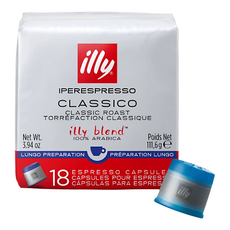 illy意大利进口长滤泡浓缩咖啡胶囊18粒111.6g办公室咖啡提神饮品