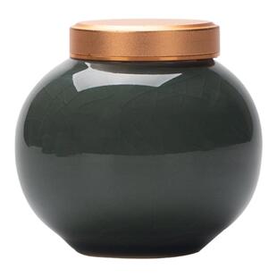 哥窑茶叶罐陶瓷储存密封罐普洱茶收纳盒家用中式随身大号便携茶罐