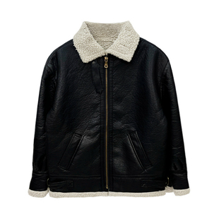 英伦雅痞男装时尚复古高级皮衣外套男冬季加厚羊羔绒皮毛一体夹克