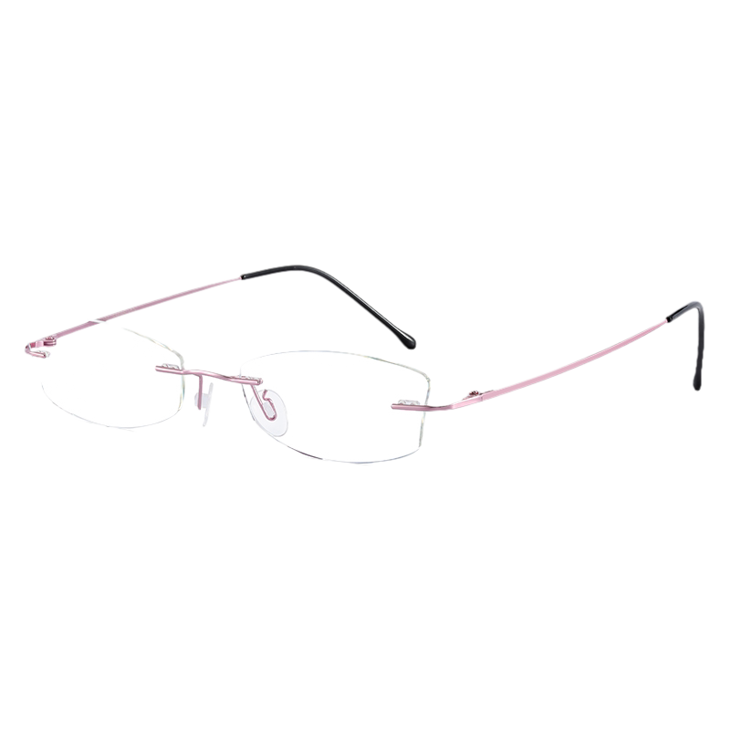 OL商务纯钛眼镜女粉色