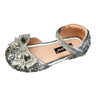 贝然童鞋女童爱莎夏季包头水晶鞋半凉鞋新款公主单鞋宝宝软底透气