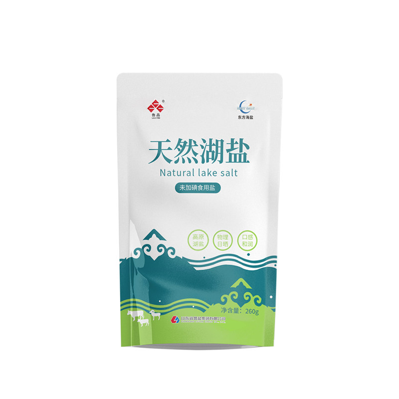 鲁晶天然湖盐260g未加碘盐无碘盐一级盐天然家用食盐0添加抗结剂