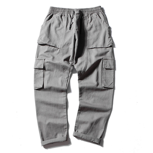 ins超火秋冬多口袋工装裤男潮牌余文乐直筒宽松休闲裤子ulzzang裤
