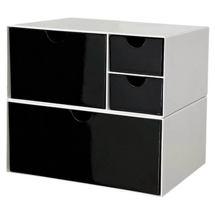 桌面化妆品收纳盒宿舍桌上抽屉式笔筒整理盒办公桌文具分隔置物架