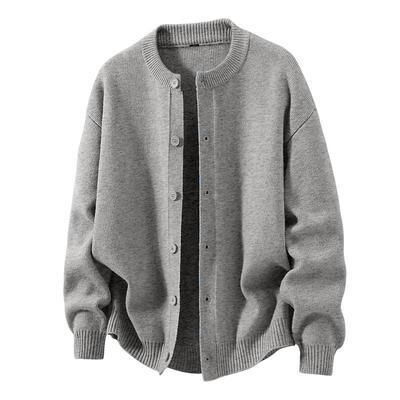 班尼路S&K圆领浅灰开衫毛衣男款