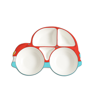 食品级儿童餐盘分格陶瓷家用饭盘男孩女孩幼儿园宝宝餐具防摔套装