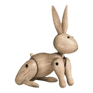 丹麦Rosendahl rabbit 动物木偶木质小兔子摆件创意原木色 39203