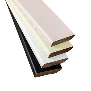 圣格 纯实木踢脚线烤漆 番龙眼木质 斯托白珍珠白 极窄家用地脚线