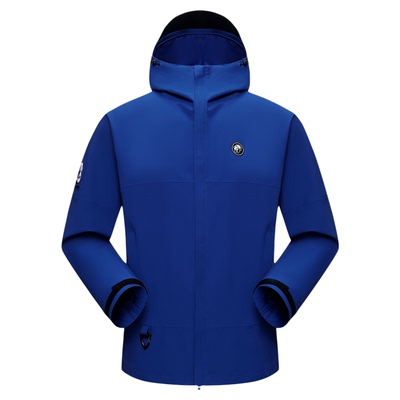 骆驼熊猫冲锋衣女2026春夏新款单层宝蓝色防水户外徒步登山服外套