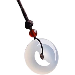 正品冰种白玉髓平安扣吊坠男女水晶饰品小挂件配饰玉石玛瑙挂坠