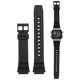 适配卡西欧学生表表带小方块树脂硅胶表带AE-1200/1300/W-216表链