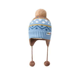 柠檬宝宝儿童帽子秋冬季保暖遮耳帽男女孩防风针织护耳帽冬季户外