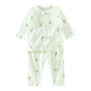 童泰宝宝睡衣小月龄纯棉夏季薄款a类全棉婴儿分体家居服空调开衫