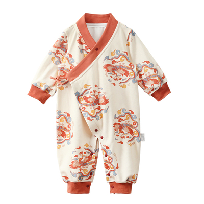 龙喜年婴儿洋气纯棉斜襟纯棉连体