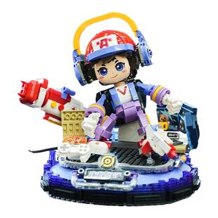 JAKI佳奇积木鲁班七号王者荣耀模型手办电玩小子益智拼装玩具男孩