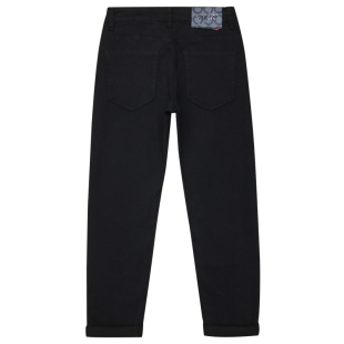 高端经典九分黑色牛仔裤男直筒欧货修身小脚休闲纯黑长裤秋冬款