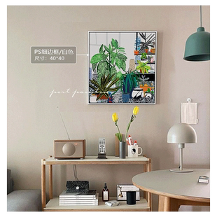 港画 春天植物挂画Jonas-wood仿手绘插画绿色系卧室床头柜摆画
