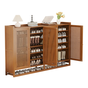 家用门口鞋柜楠竹收纳柜一体鞋架多层新款2025爆款过道楼道电梯口