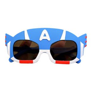 儿童太阳镜卡通美国队长男女童个性遮阳墨镜硅胶偏光防晒宝宝眼镜