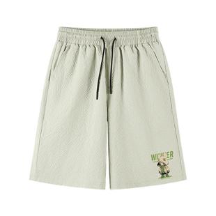 真维斯旗下泡泡纱冰丝短裤男夏季宽松五分裤男生休闲运动速干中裤