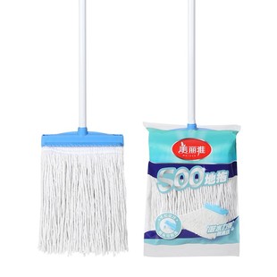 美丽雅老式500棉线拖把家用客厅除尘地拖头替换头拖布配件棉拖头