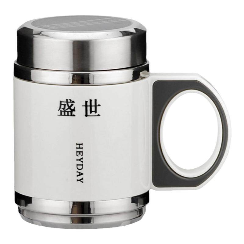 顺发盛世时尚办公杯518ml304不锈钢双层真空保温杯带茶隔保温保冷