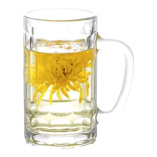 带把钢化玻璃杯子家用耐热玻璃扎啤精酿啤酒杯大容量茶杯喝水6只