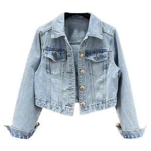 短款牛仔外套女2025年新款春季修身显瘦小个子长袖上衣ins百搭潮
