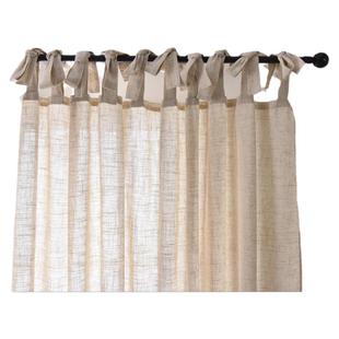 外贸清仓天然亚麻纯色北欧可定制窗帘成品穿杆吊带棉麻遮光遮阳布