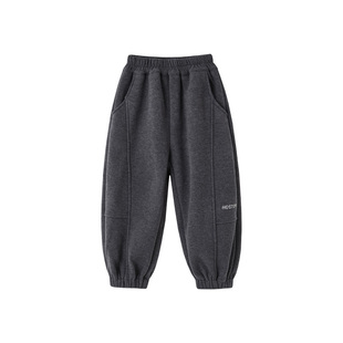 皇室童缘小暖炉男童休闲卫裤冬季2025新款儿童加绒加厚束脚裤洋气